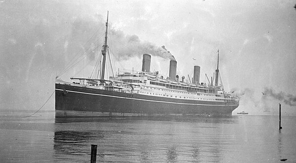 Empress Of Australia moored, possibly during the 1920s.