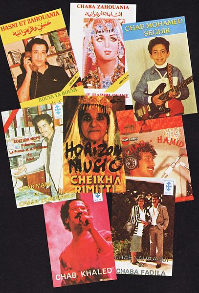 Cover arts of Raï albums of the 1980s
