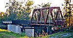 Railroad Truss bridge over Trinity River near Goodrich, Texas