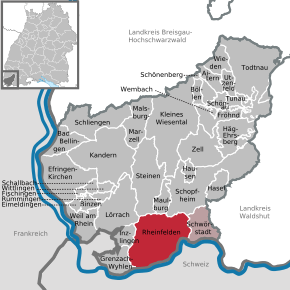 Poziția localității Rheinfelden