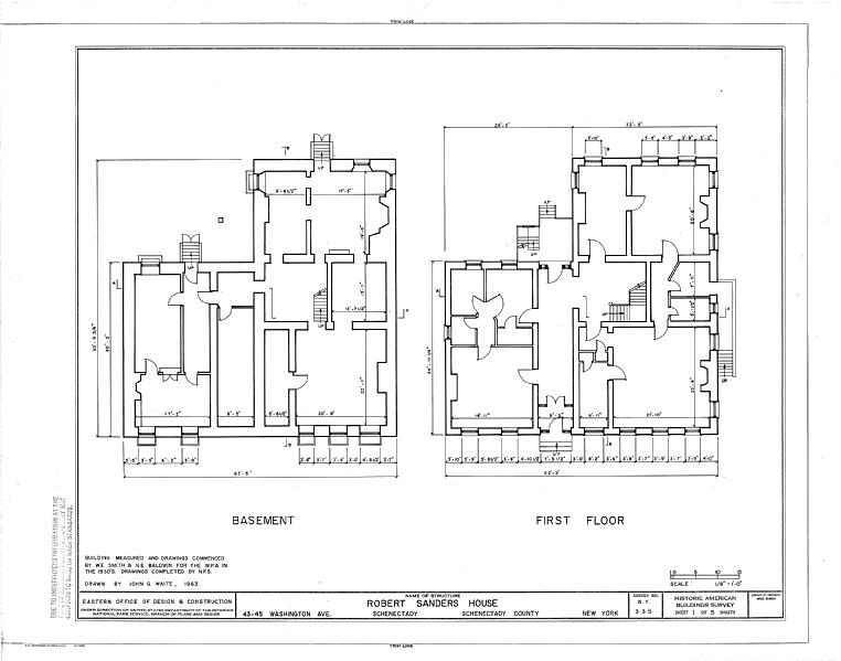 File:Robert Sanders House, 43-45 Washington Avenue, Schenectady, Schenectady County, NY HABS NY,47-SCHE,5- (sheet 1 of 5).tif