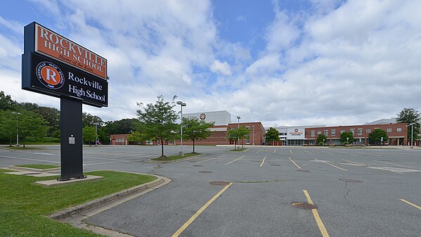 Rockville High School sign, Rockville, MD