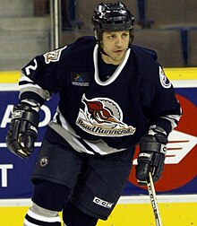 Thompson with the Edmonton Road Runners in 2004 Rocky Thompson Roadrunners.jpg