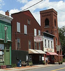 The Rosendale Theatre, a single-screen movie theater on Main Street Rosendale Theatre crop.jpg