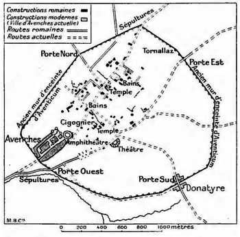 Plan d’Aventicum. — Échelle 1/30 000