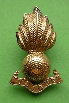 Brass collar badge of the Royal Artillery Royal Artillery collar badge.jpg