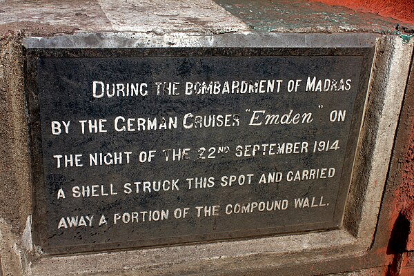 A plaque near Madras High Court