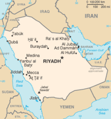 Karta Saudyjskij Arabije