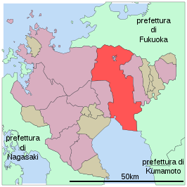 Situering van Saga in de prefectuur Saga