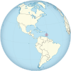 Saint Vincent és a Grenadine -szigetek a világon (Amerika központja). Svg
