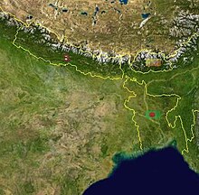 बिहार का उपग्रह द्वारा लिया गया चित्र