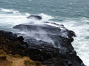 In das Meer hineinragende Felsen am Slope Point