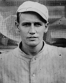 With 34 wins in 1912, "Smoky Joe" Wood leads the Red Sox for most pitching wins in a season. Smoky Joe Wood Boston.jpeg