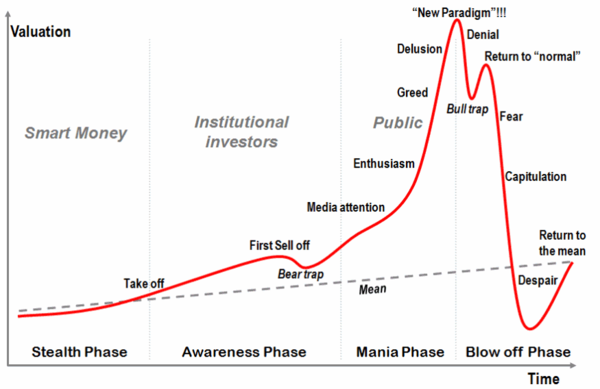 Stages of a speculative bubble