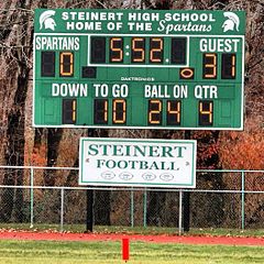 Scoreboard located at the Steinert High School football field. Steinert Football Scoreboard.jpg