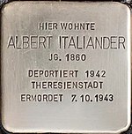 Stolperstein für Albert Italiander (Rheinstraße 67)