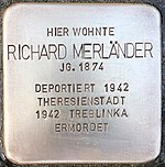 Stolperstein für Richard Merländer (Friedrich-Ebert-Straße 42)
