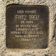Stolperstein für Fritz Treu in Hannover