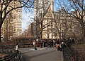 Strawberry Fields in the Central Park with The Dakota behind