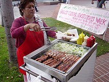 Bacon-wrapped hot dog vendor in Los Angeles