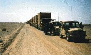 Convoi des éléments du 511e régiment du train intégré dans le groupement de soutien logistique.