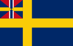 Den svenska unionsflaggan (1844–1905) med unionsmärket, "Sillsallaten".