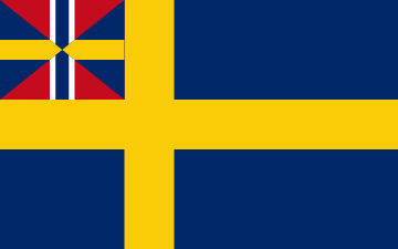 Swedish civil ensign 1844–1905, with the union mark in the canton