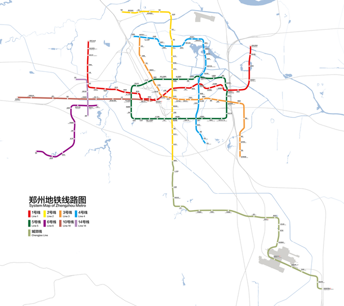 File:System Map of Zhengzhou Metro (with realistic scale).png