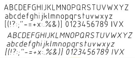 Technical Lettering.STAN SB19  Similar to ISOCP font, available in AutoCAD.
