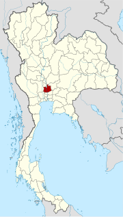 Karte von Thailand mit der Provinz Ayutthaya hervorgehoben