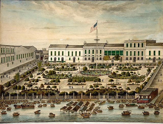 The gardens of the American factory at Guangzhou c. 1845