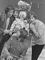Burrows (standing at right) and the Flower Pot Men in 1967. The Flower Pot Men (1967).jpg