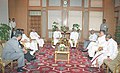 The Prime Minister, Dr. Manmohan Singh with the Chief Ministers of Naxalism affected States, at a meeting, in New Delhi on April 13, 2006. The Union Home Minister, Shri Shivraj Patil is also seen.jpg