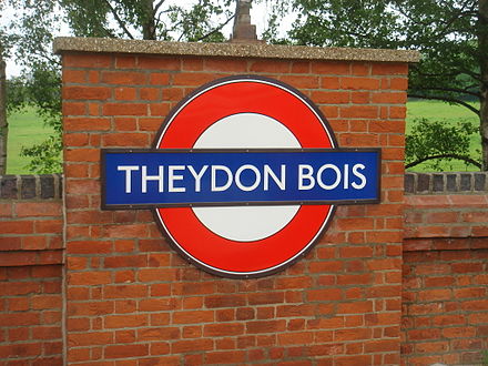London Underground's Johnston typeface, printed on a large sign