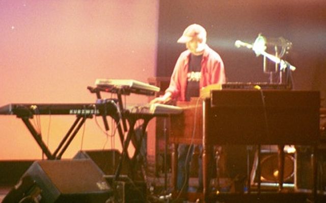 Toivo Pilt playing keyboards with Sebastian Hardie in 2003