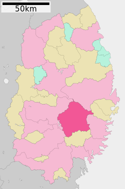 Location of Tōno in Iwate Prefecture