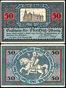 50 Pfennig "Notgeld" banknote of Torgau, Germany.