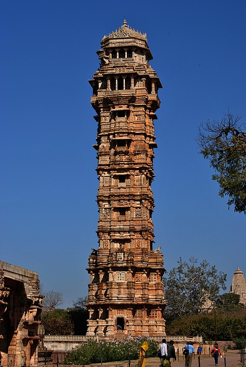 Vijay Stambha was constructed by Rana Kumbha in 1448 CE to commemorate his victory over the combined armies of Malwa and Gujarat led by Mahmud Khalji.