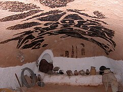 Interior de una cueva en Matmata (Túnez).
