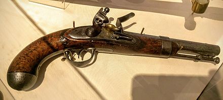 U.S. Model 1836 flintlock pistol, on display at Sutter's Fort