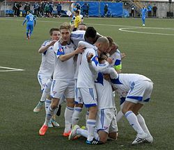 UEFA Euro 2016 Qualifikation Färöer gegen Griechenland nach Hanssons Tor.JPG