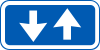 UD21.1: Two way traffic. Complementary panel to D21: Cycleway