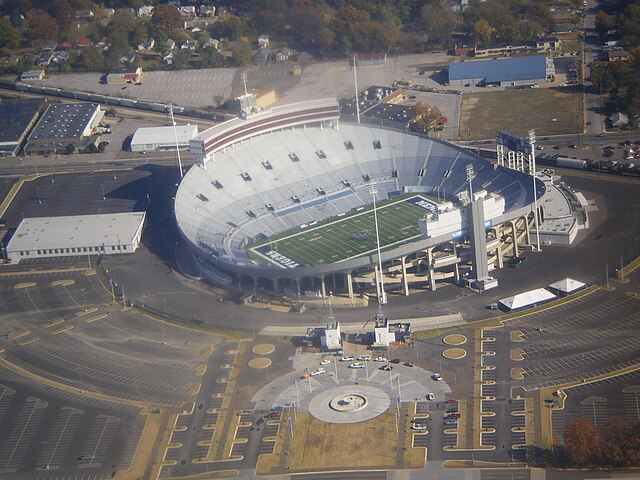 The Simmons Bank Liberty Stadium as seen from above.