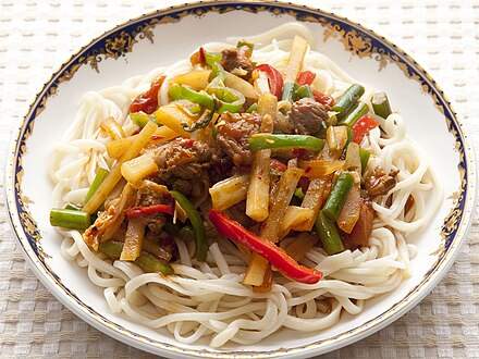 Uighur pulled noodle dish laghman