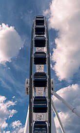 View of Centennial Wheel from below, Navy Pier, Chicago, Illinois, US