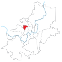 Justiniškės drawn in red