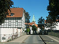 Wahmbeck, churchtower in the street