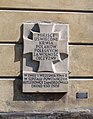Memorial plaque commemorating the people murdered by Nazis in the insurgents' hospital