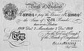 A Bank of England manchesteri fiókja (branch office) által 1919-ben kibocsátott 10 fontos bankjegy, Ernest Musgrave Harvey (1867-1955) főpénztáros (1918-1925) aláírásával.