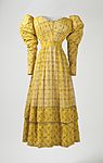 Woman's yellow print dress c. 1827